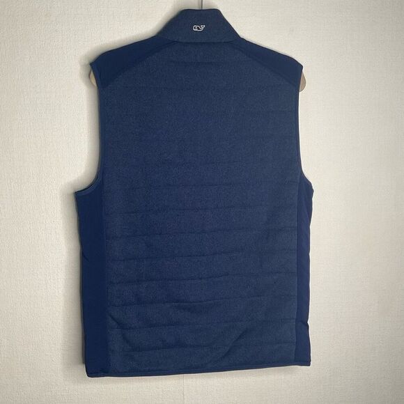 VINEYARD VINES Vest size Small S Men's Blue Fleece Full Zip Up Quilted HighNeck - Picture 5 of 7